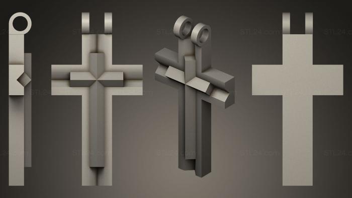Ювелирные украшения (Крест, JVLR_0020) 3D модель для ЧПУ станка